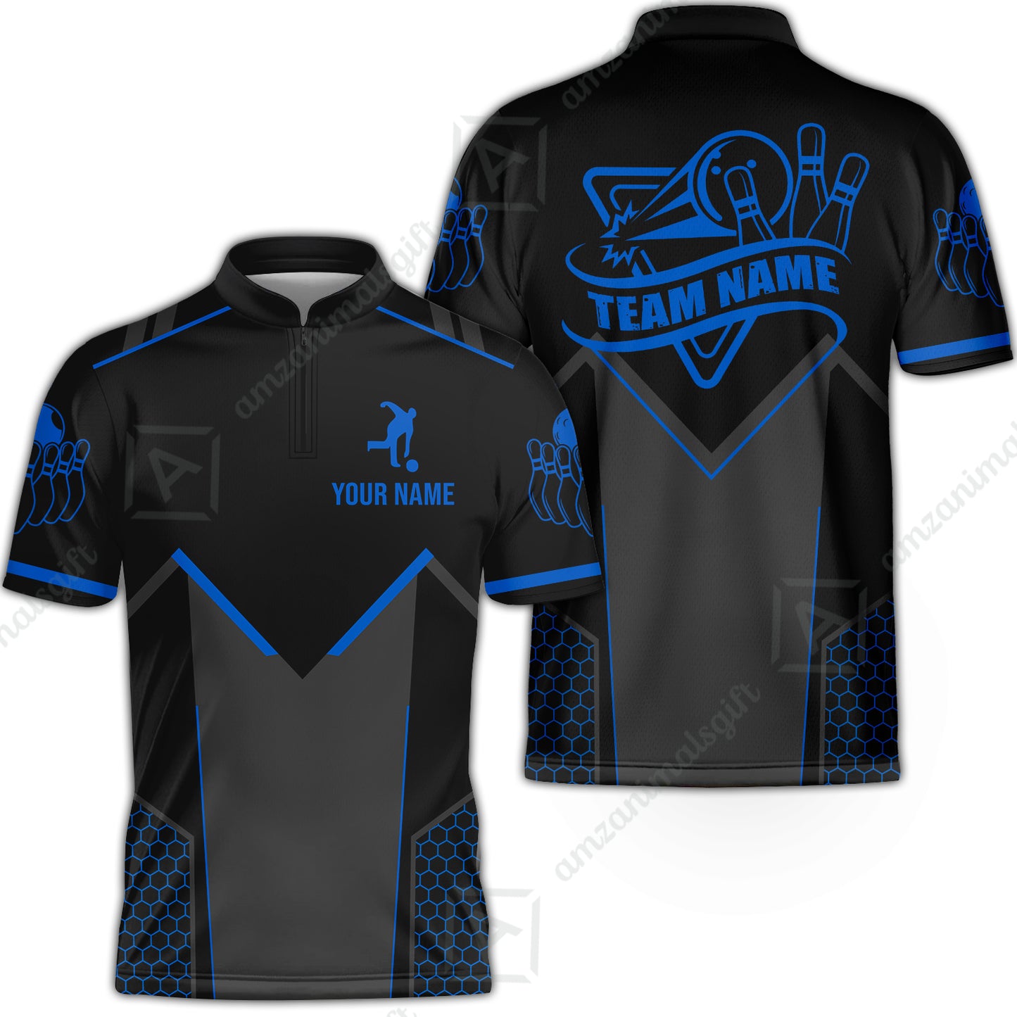 Customized Bowling Jersey Shirt, Bowling Esports Pattern Short Sleeve Jersey For Men Women Bowlers