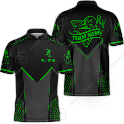 Customized Bowling Jersey Shirt, Bowling Esports Pattern Short Sleeve Jersey For Men Women Bowlers