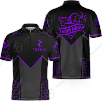 Customized Bowling Jersey Shirt, Bowling Esports Pattern Short Sleeve Jersey For Men Women Bowlers