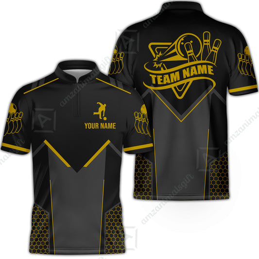 Customized Bowling Jersey Shirt, Bowling Esports Pattern Short Sleeve Jersey For Men Women Bowlers