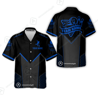 Customized Bowling Jersey Shirt, Bowling Esports Pattern Short Sleeve Jersey For Men Women Bowlers