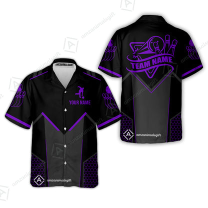 Customized Bowling Jersey Shirt, Bowling Esports Pattern Short Sleeve Jersey For Men Women Bowlers