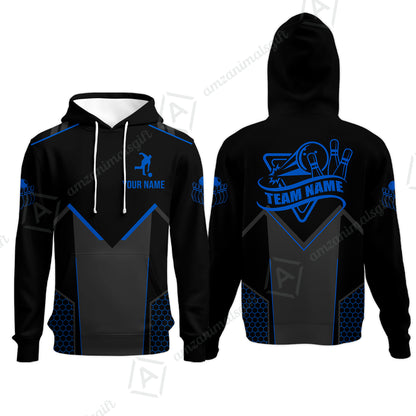 Customized Bowling Jersey Shirt, Bowling Esports Pattern Short Sleeve Jersey For Men Women Bowlers