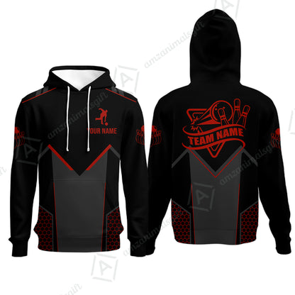 Customized Bowling Jersey Shirt, Bowling Esports Pattern Short Sleeve Jersey For Men Women Bowlers