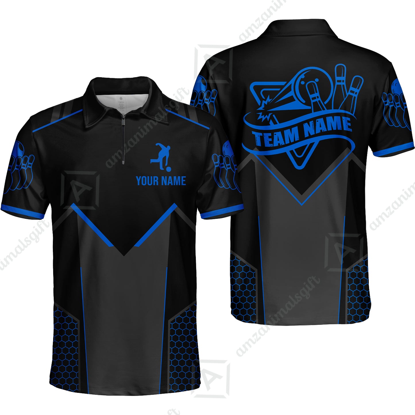 Customized Bowling Jersey Shirt, Bowling Esports Pattern Short Sleeve Jersey For Men Women Bowlers