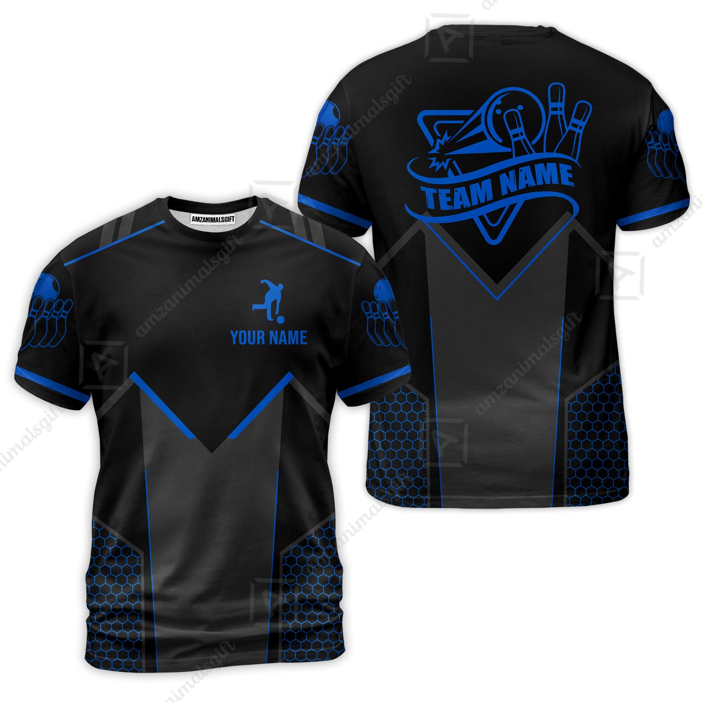 Customized Bowling Jersey Shirt, Bowling Esports Pattern Short Sleeve Jersey For Men Women Bowlers