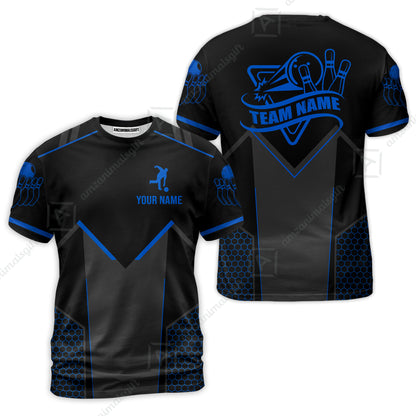 Customized Bowling Jersey Shirt, Bowling Esports Pattern Short Sleeve Jersey For Men Women Bowlers