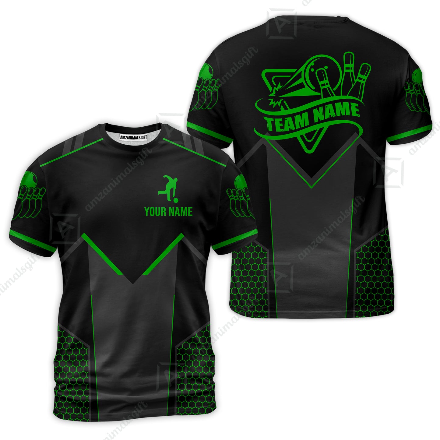 Customized Bowling Jersey Shirt, Bowling Esports Pattern Short Sleeve Jersey For Men Women Bowlers