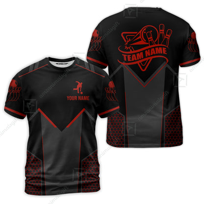 Customized Bowling Jersey Shirt, Bowling Esports Pattern Short Sleeve Jersey For Men Women Bowlers