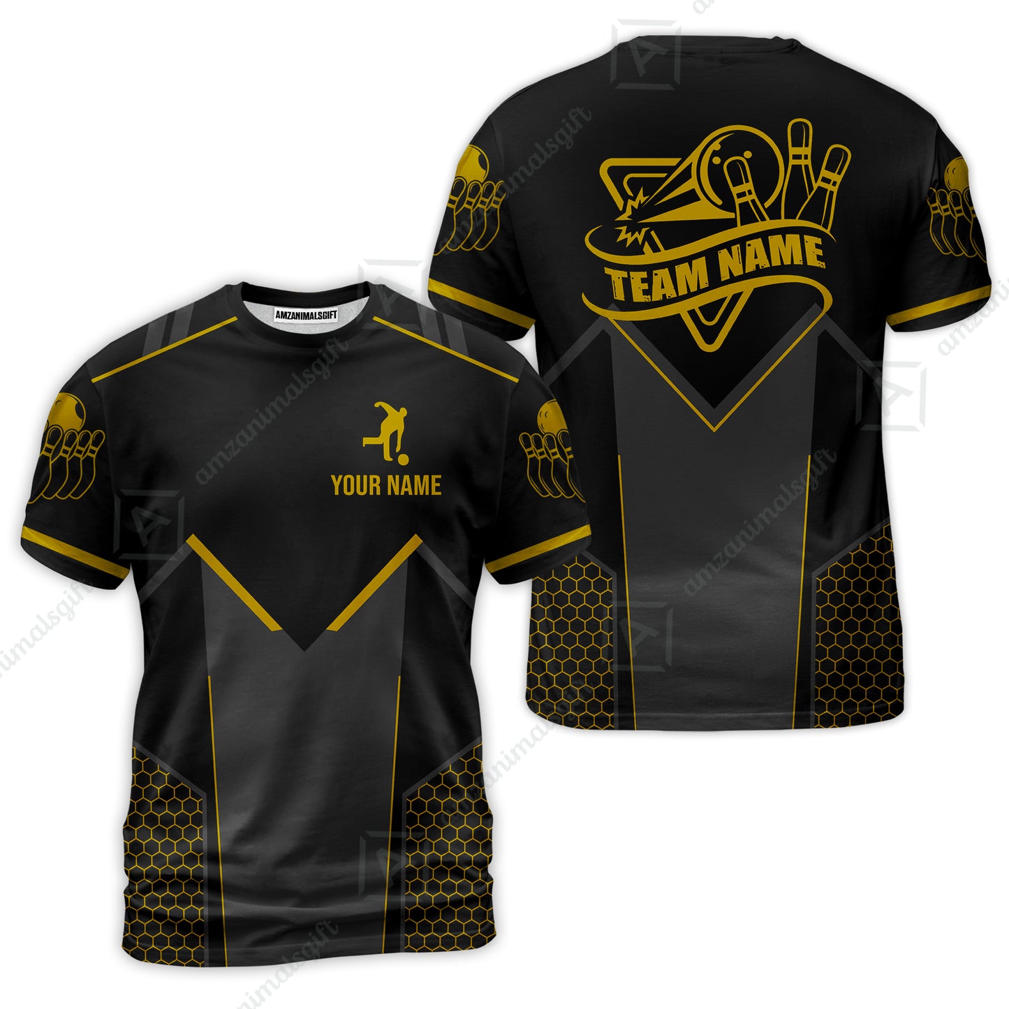 Customized Bowling Jersey Shirt, Bowling Esports Pattern Short Sleeve Jersey For Men Women Bowlers