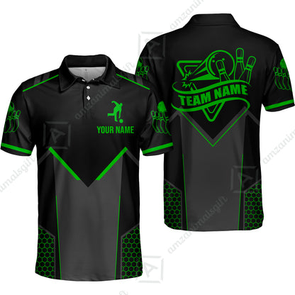 Customized Bowling Jersey Shirt, Bowling Esports Pattern Short Sleeve Jersey For Men Women Bowlers