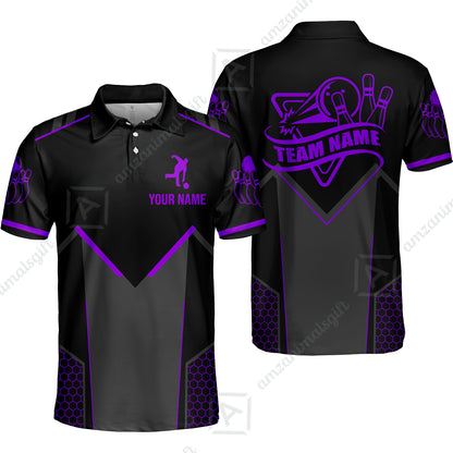 Customized Bowling Jersey Shirt, Bowling Esports Pattern Short Sleeve Jersey For Men Women Bowlers