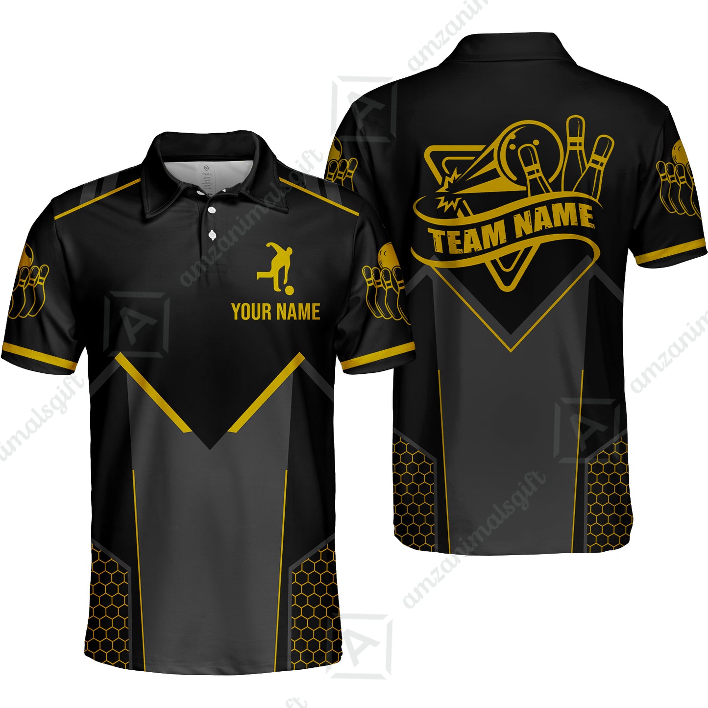 Customized Bowling Jersey Shirt, Bowling Esports Pattern Short Sleeve Jersey For Men Women Bowlers