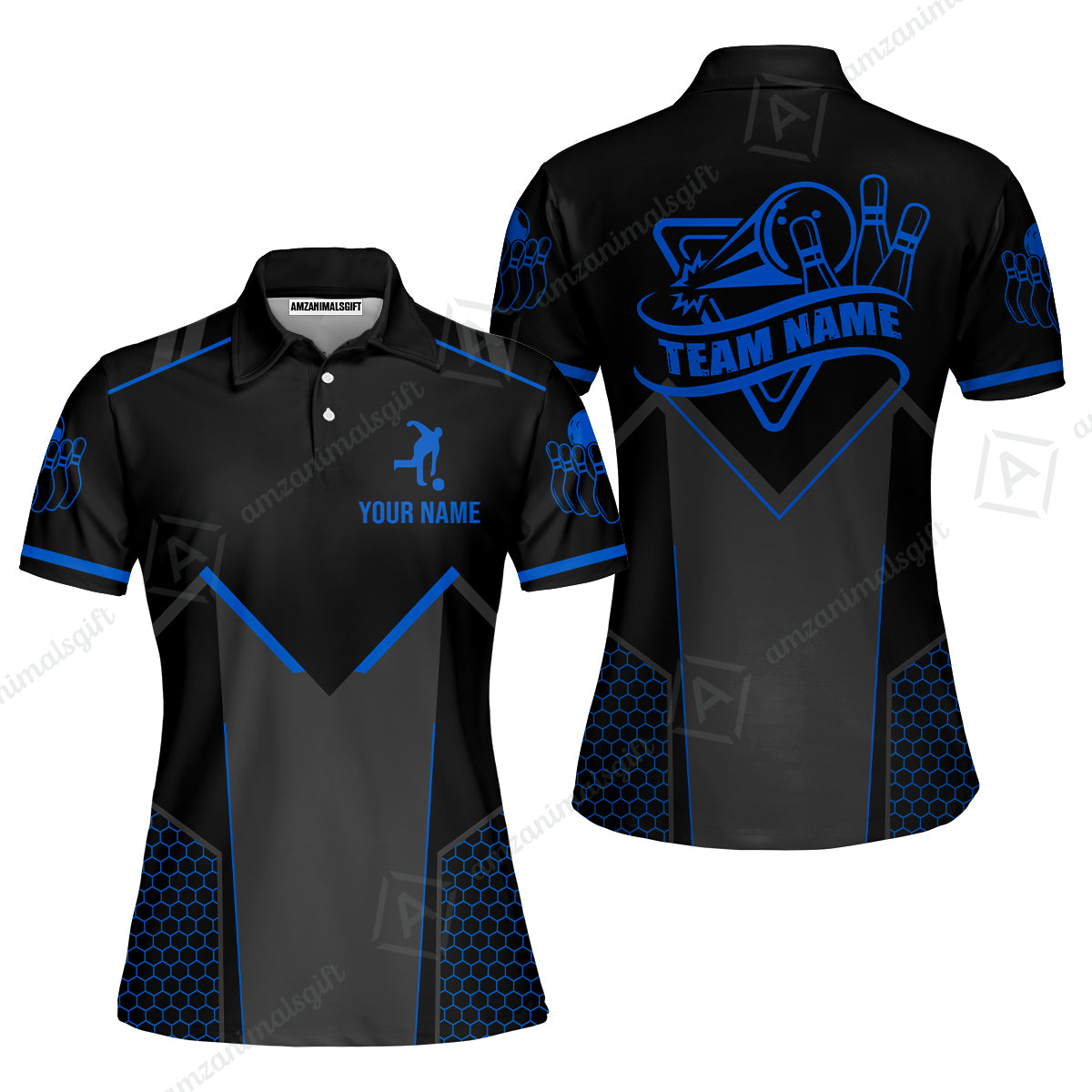 Customized Bowling Jersey Shirt, Bowling Esports Pattern Short Sleeve Jersey For Men Women Bowlers