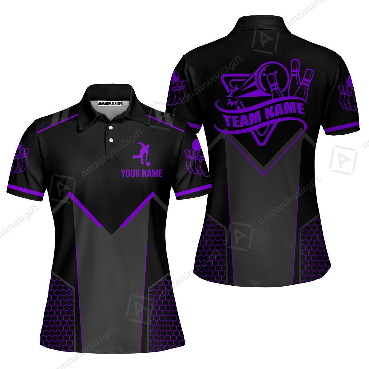 Customized Bowling Jersey Shirt, Bowling Esports Pattern Short Sleeve Jersey For Men Women Bowlers