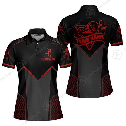 Customized Bowling Jersey Shirt, Bowling Esports Pattern Short Sleeve Jersey For Men Women Bowlers