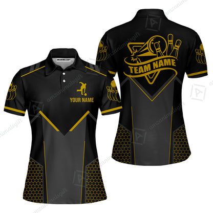 Customized Bowling Jersey Shirt, Bowling Esports Pattern Short Sleeve Jersey For Men Women Bowlers
