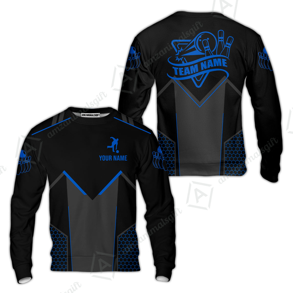 Customized Bowling Jersey Shirt, Bowling Esports Pattern Short Sleeve Jersey For Men Women Bowlers