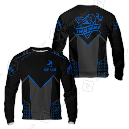 Customized Bowling Jersey Shirt, Bowling Esports Pattern Short Sleeve Jersey For Men Women Bowlers