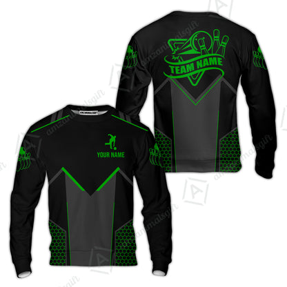 Customized Bowling Jersey Shirt, Bowling Esports Pattern Short Sleeve Jersey For Men Women Bowlers