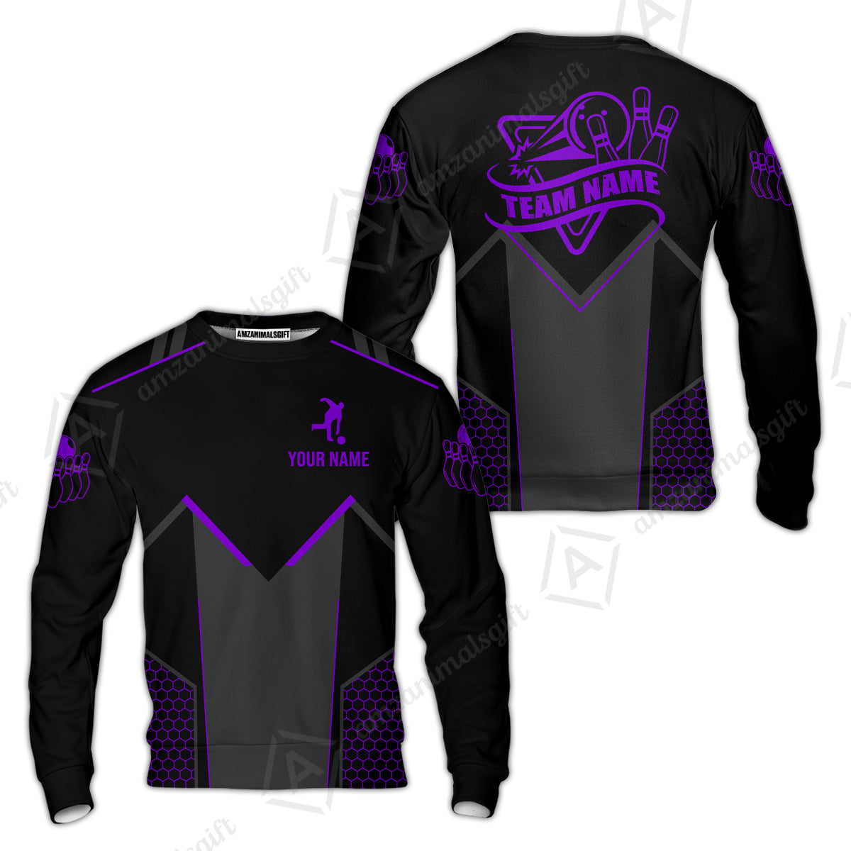 Customized Bowling Jersey Shirt, Bowling Esports Pattern Short Sleeve Jersey For Men Women Bowlers