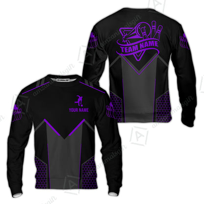 Customized Bowling Jersey Shirt, Bowling Esports Pattern Short Sleeve Jersey For Men Women Bowlers