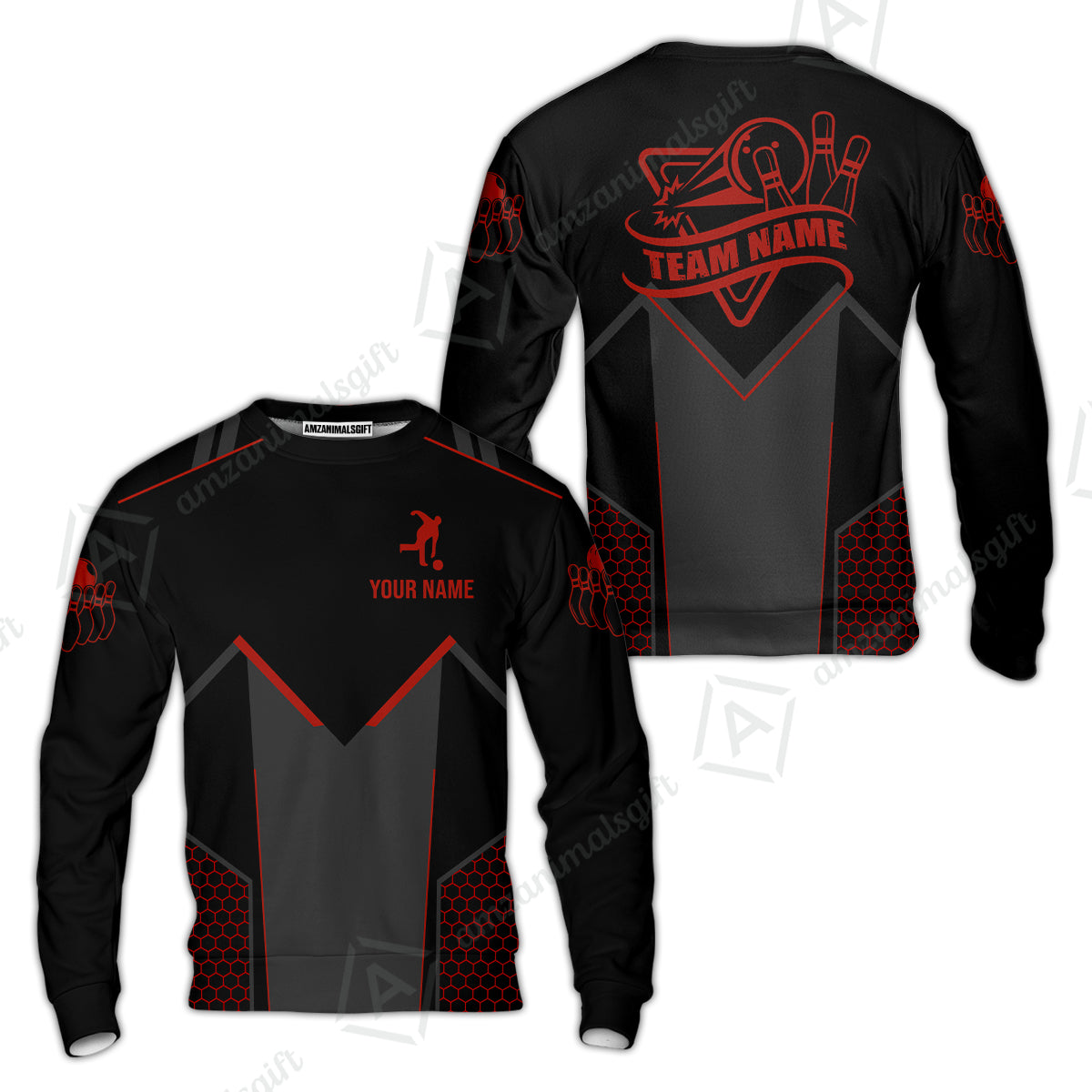 Customized Bowling Jersey Shirt, Bowling Esports Pattern Short Sleeve Jersey For Men Women Bowlers