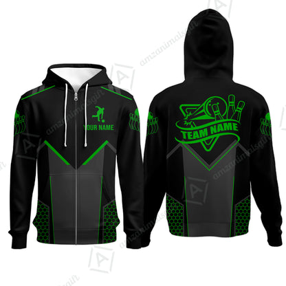 Customized Bowling Jersey Shirt, Bowling Esports Pattern Short Sleeve Jersey For Men Women Bowlers