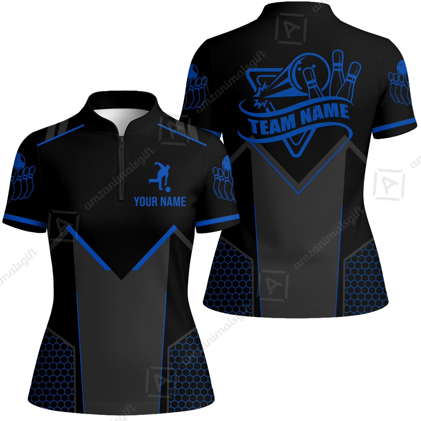 Customized Bowling Jersey Shirt, Bowling Esports Pattern Short Sleeve Jersey For Men Women Bowlers