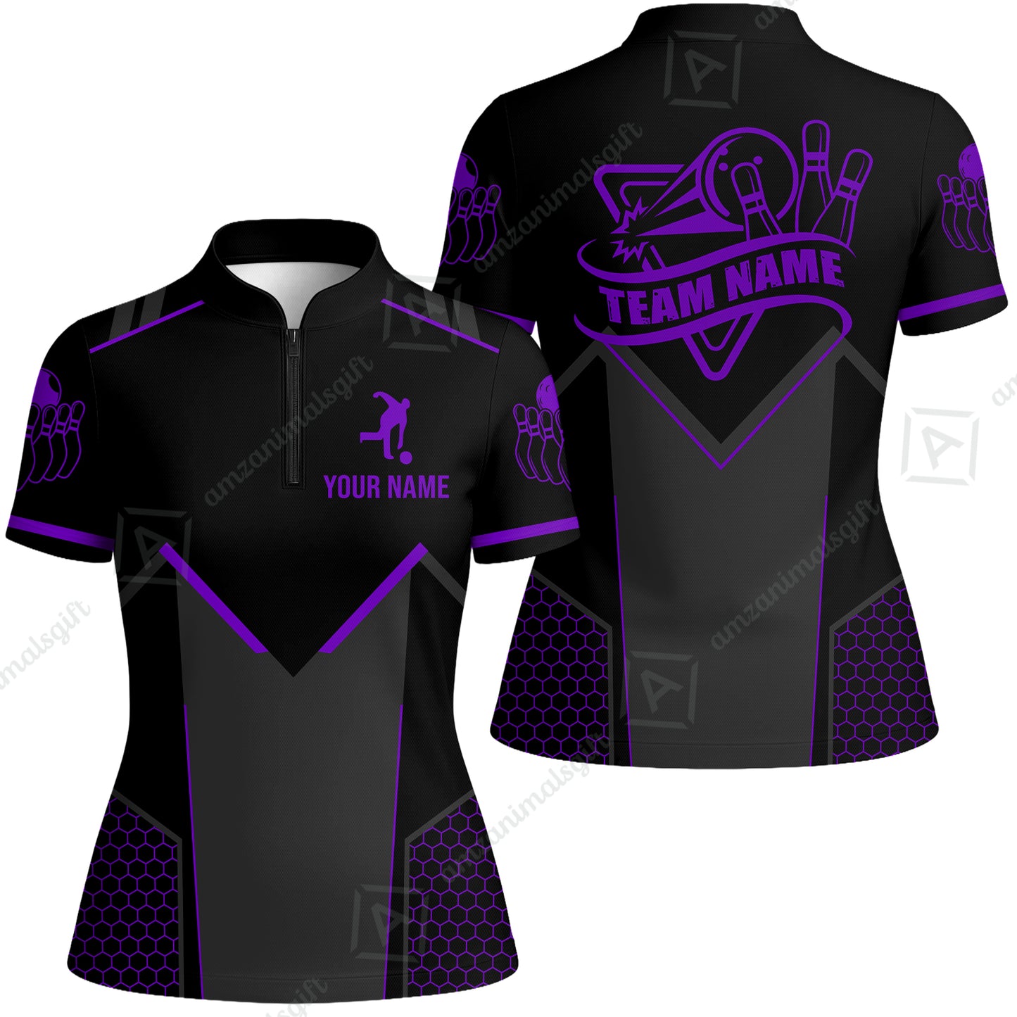 Customized Bowling Jersey Shirt, Bowling Esports Pattern Short Sleeve Jersey For Men Women Bowlers
