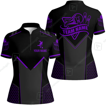 Customized Bowling Jersey Shirt, Bowling Esports Pattern Short Sleeve Jersey For Men Women Bowlers