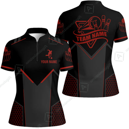 Customized Bowling Jersey Shirt, Bowling Esports Pattern Short Sleeve Jersey For Men Women Bowlers