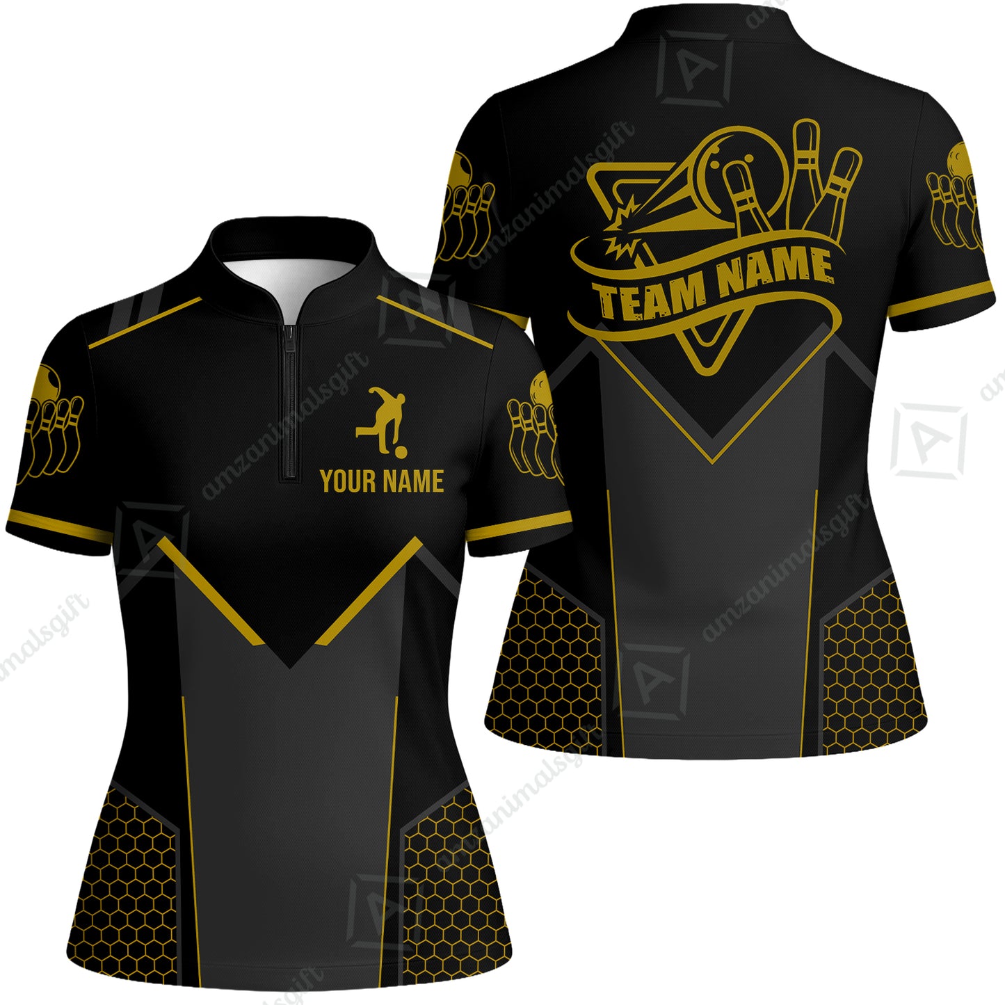 Customized Bowling Jersey Shirt, Bowling Esports Pattern Short Sleeve Jersey For Men Women Bowlers