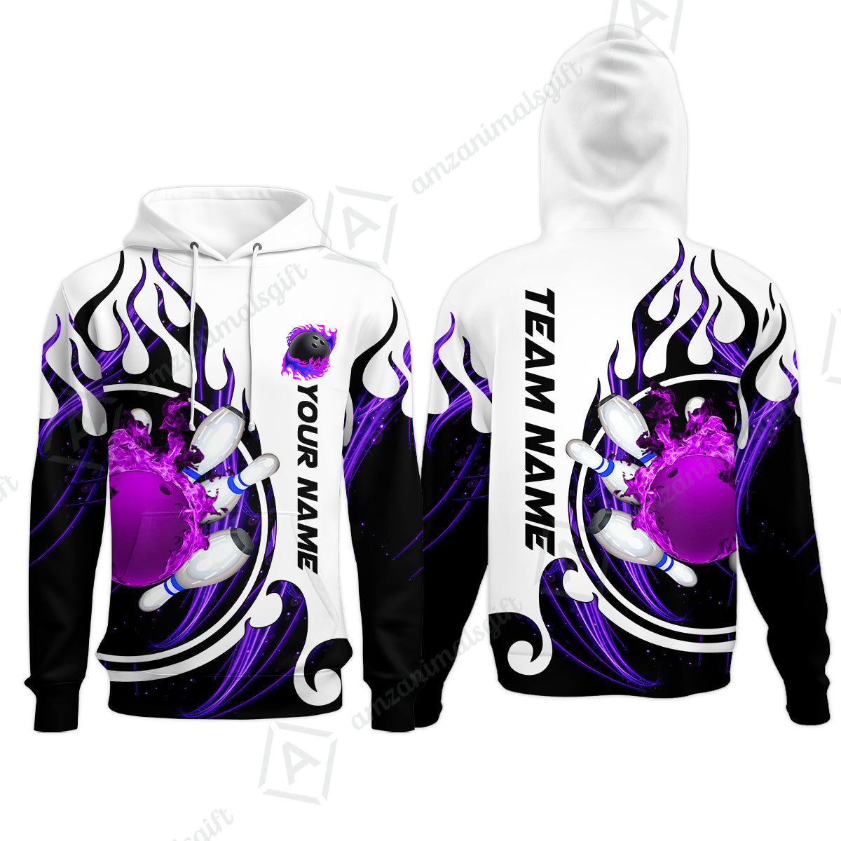 Customized Bowling Jersey Shirt, Fire Blaster Bowling And Pins Multicolor Option Customized Name, Team Name Jerseys Polo Shirts For Bowling Team