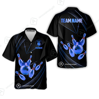 Custom bowling uniforms, Bowling Jerseys Shirts, Bowling Ball & Pins Premium Crown Customized Name And Team Name For Bowling Team Men Women