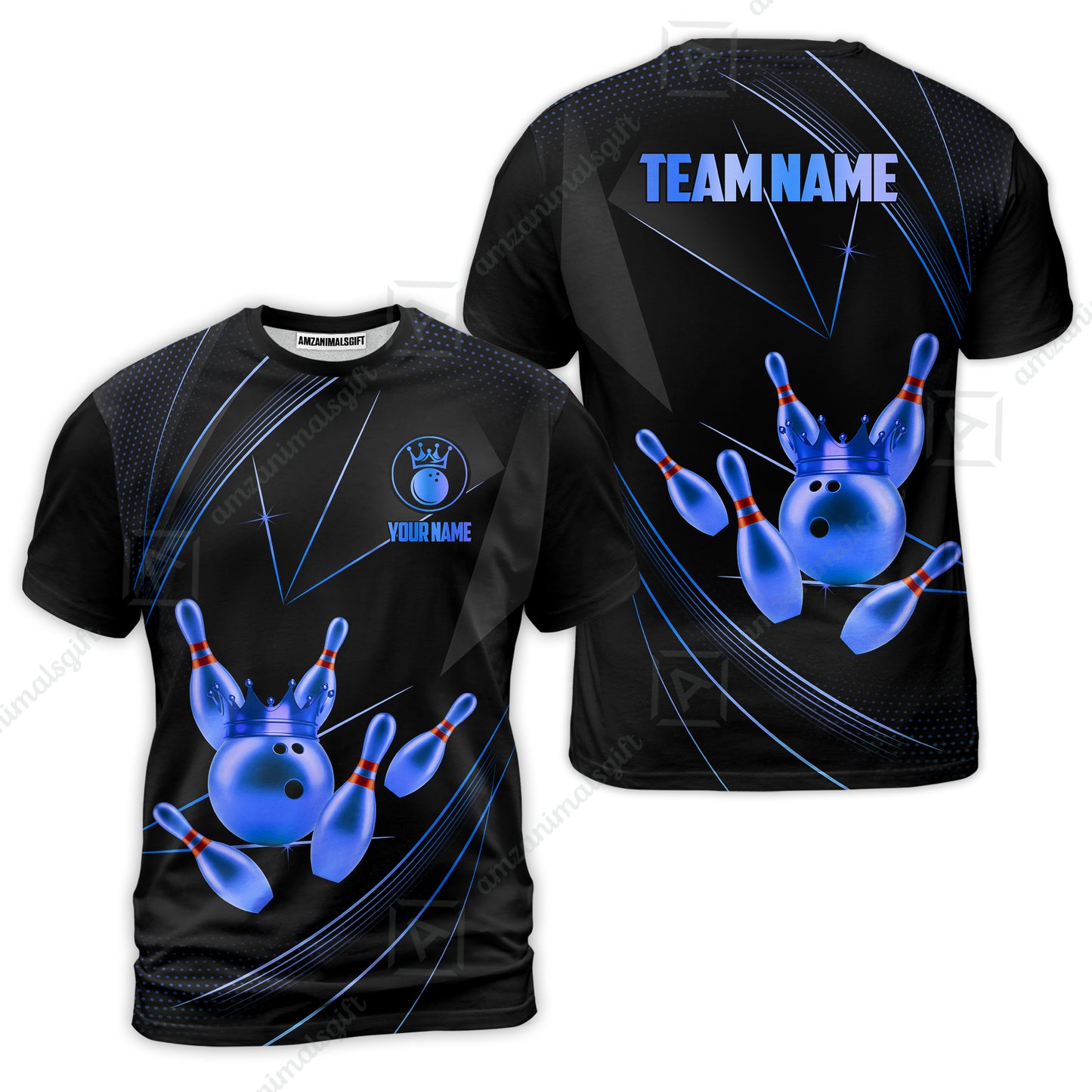 Custom bowling uniforms, Bowling Jerseys Shirts, Bowling Ball & Pins Premium Crown Customized Name And Team Name For Bowling Team Men Women