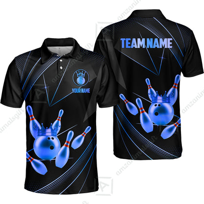 Custom bowling uniforms, Bowling Jerseys Shirts, Bowling Ball & Pins Premium Crown Customized Name And Team Name For Bowling Team Men Women