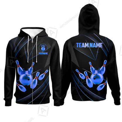 Custom bowling uniforms, Bowling Jerseys Shirts, Bowling Ball & Pins Premium Crown Customized Name And Team Name For Bowling Team Men Women