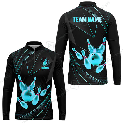 Custom bowling uniforms, Bowling Jerseys Shirts, Bowling Ball & Pins Premium Crown Customized Name And Team Name For Bowling Team Men Women