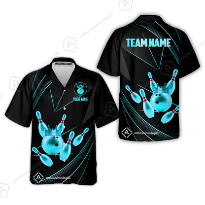 Custom bowling uniforms, Bowling Jerseys Shirts, Bowling Ball & Pins Premium Crown Customized Name And Team Name For Bowling Team Men Women