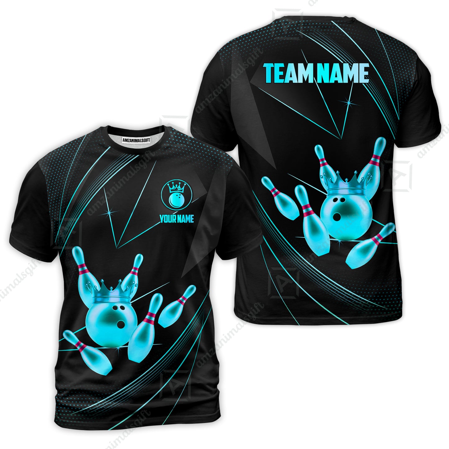 Custom bowling uniforms, Bowling Jerseys Shirts, Bowling Ball & Pins Premium Crown Customized Name And Team Name For Bowling Team Men Women