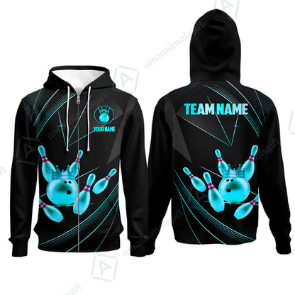 Custom bowling uniforms, Bowling Jerseys Shirts, Bowling Ball & Pins Premium Crown Customized Name And Team Name For Bowling Team Men Women
