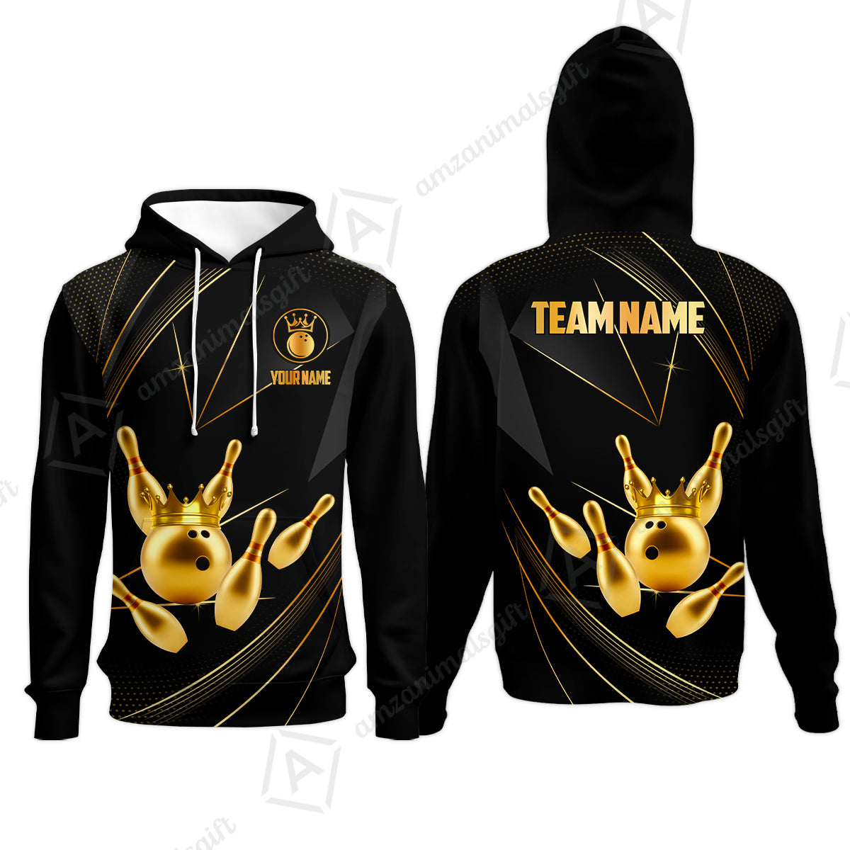 Custom bowling uniforms, Bowling Jerseys Shirts, Bowling Ball & Pins Premium Crown Customized Name And Team Name For Bowling Team Men Women