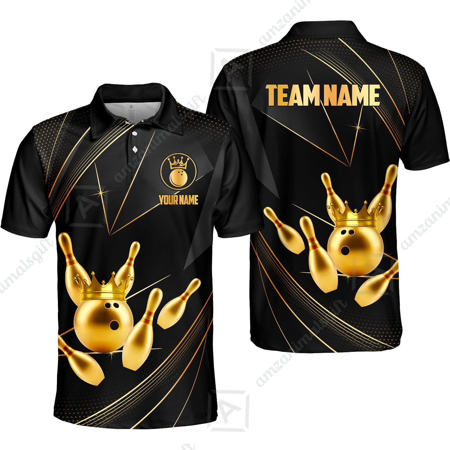 Custom bowling uniforms, Bowling Jerseys Shirts, Bowling Ball & Pins Premium Crown Customized Name And Team Name For Bowling Team Men Women