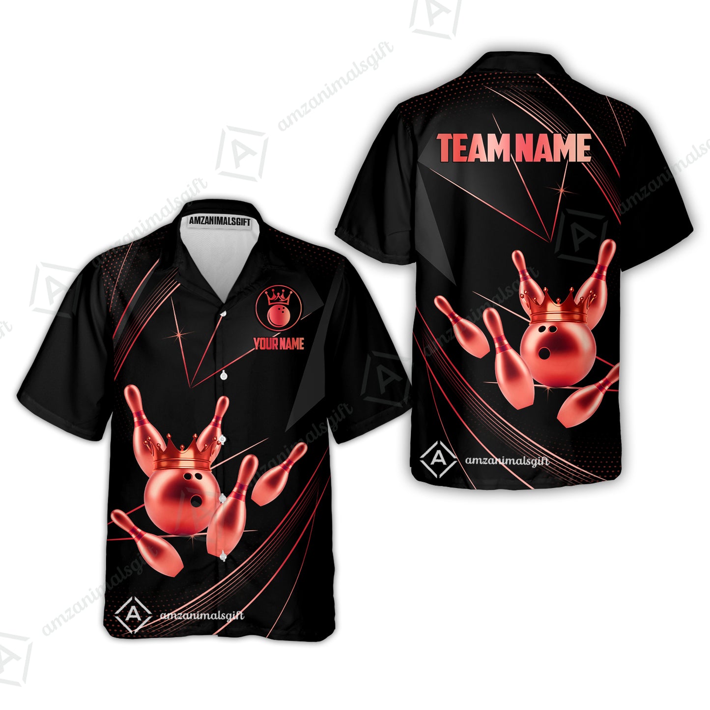 Custom bowling uniforms, Bowling Jerseys Shirts, Bowling Ball & Pins Premium Crown Customized Name And Team Name For Bowling Team Men Women