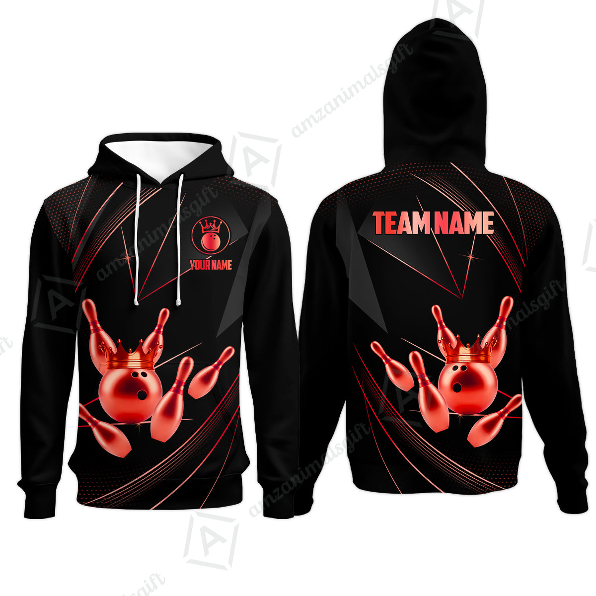 Custom bowling uniforms, Bowling Jerseys Shirts, Bowling Ball & Pins Premium Crown Customized Name And Team Name For Bowling Team Men Women