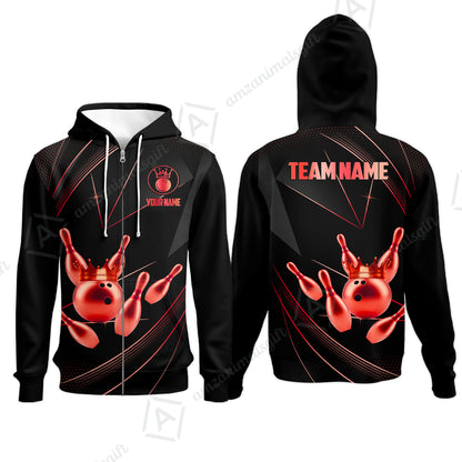 Custom bowling uniforms, Bowling Jerseys Shirts, Bowling Ball & Pins Premium Crown Customized Name And Team Name For Bowling Team Men Women