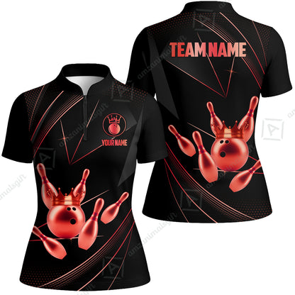 Custom bowling uniforms, Bowling Jerseys Shirts, Bowling Ball & Pins Premium Crown Customized Name And Team Name For Bowling Team Men Women