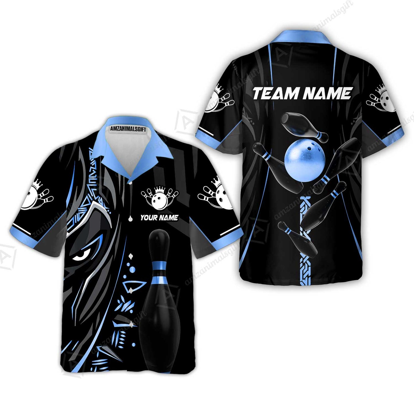 Custom Bowling Team Jerseys Polo Shirts, Bowling uniforms Ball & Pins Black Panther Pro Sport Multicolor Options Personalized Name And Team Name