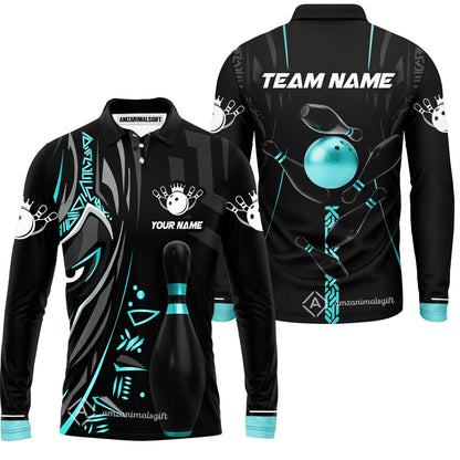 Custom Bowling Team Jerseys Polo Shirts, Bowling uniforms Ball & Pins Black Panther Pro Sport Multicolor Options Personalized Name And Team Name